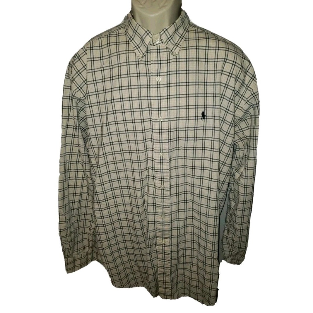 Polo Ralph Lauren Blake Checker Button Down Long Sleeve Shirt Preppy Men's L